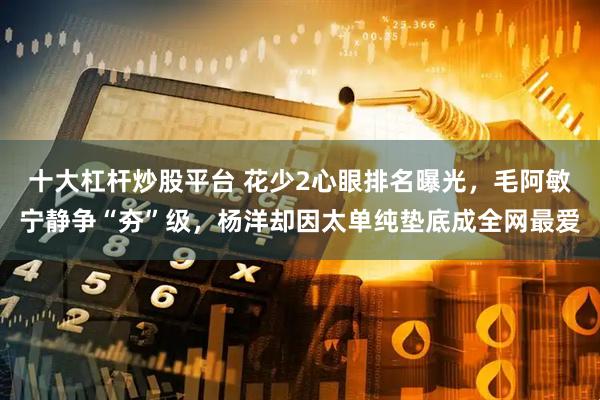十大杠杆炒股平台 花少2心眼排名曝光，毛阿敏宁静争“夯”级，杨洋却因太单纯垫底成全网最爱